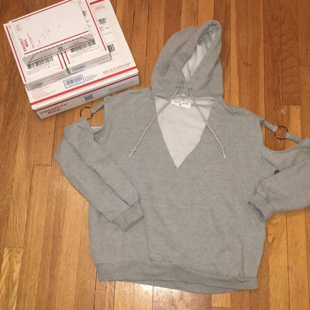 LF Emma and Sam Cut Out Ring Hoodie Sweatshirt